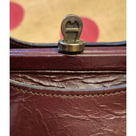 Vintage 60s  ETIENNE AIGNER Kisslock Handmade Leather Satchel Handbag RARE HTF - Picture 7 of 12